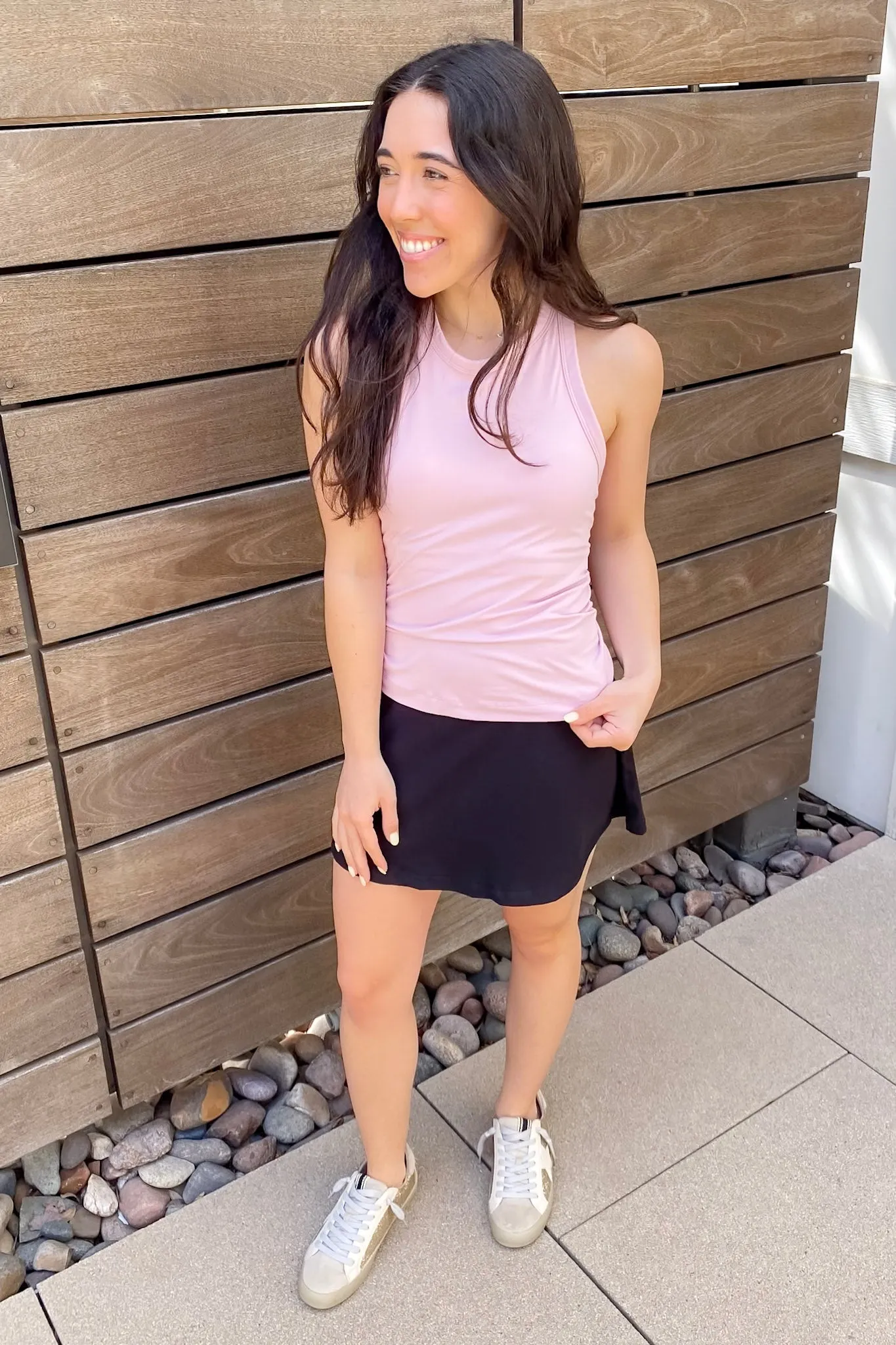 Athleisure Butter Sleeveless Racer Back Top Mauve Peony