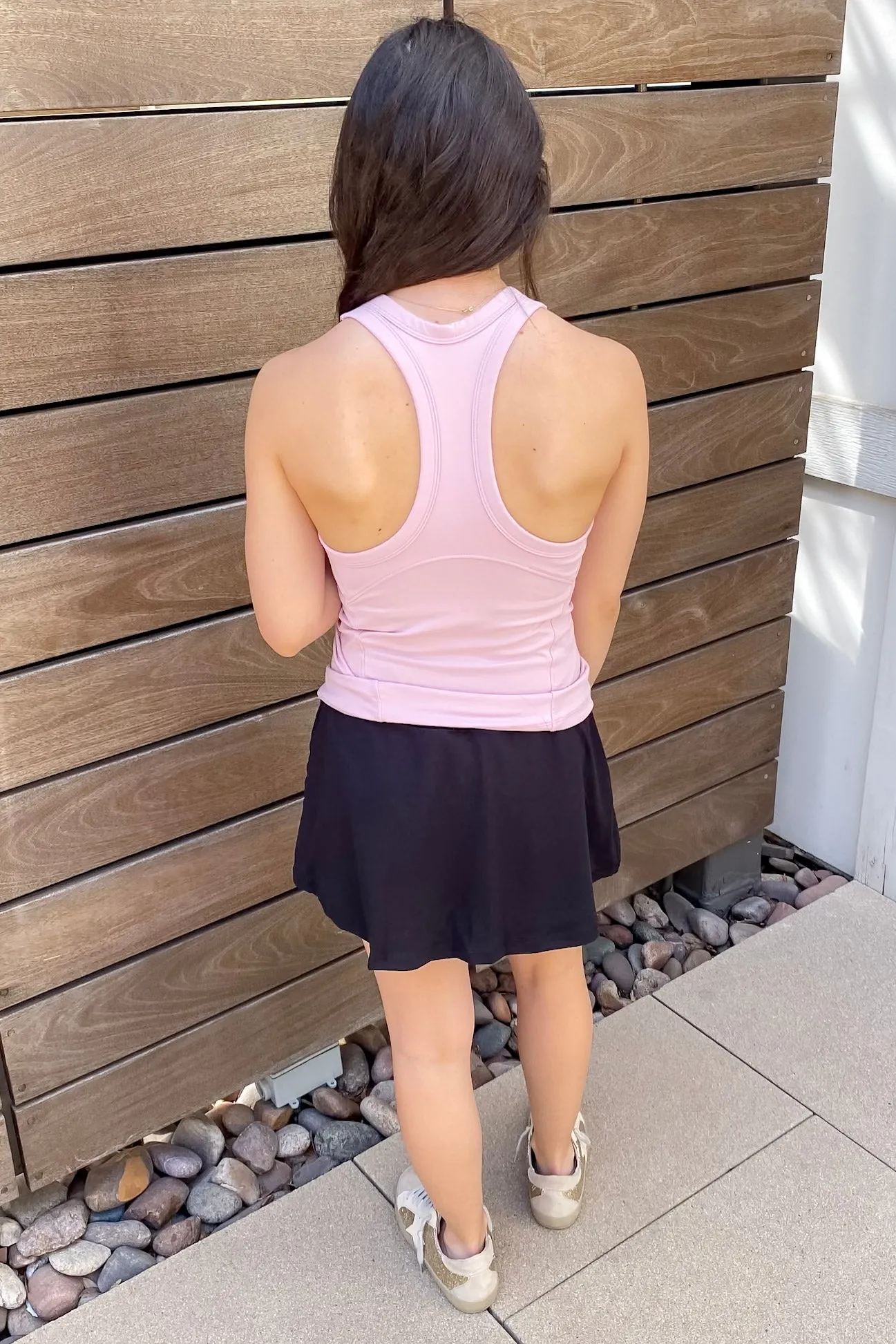 Athleisure Butter Sleeveless Racer Back Top Mauve Peony