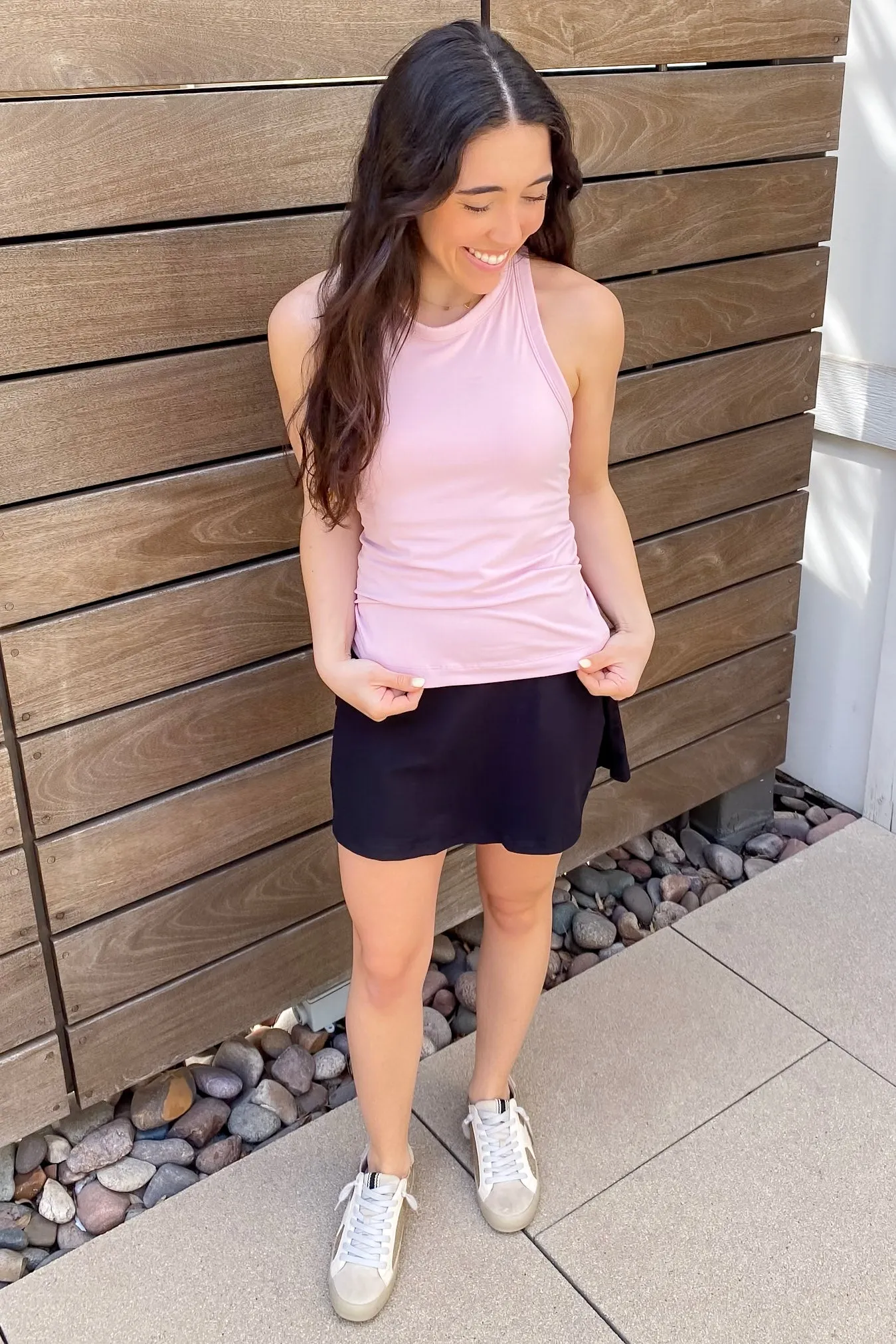Athleisure Butter Sleeveless Racer Back Top Mauve Peony