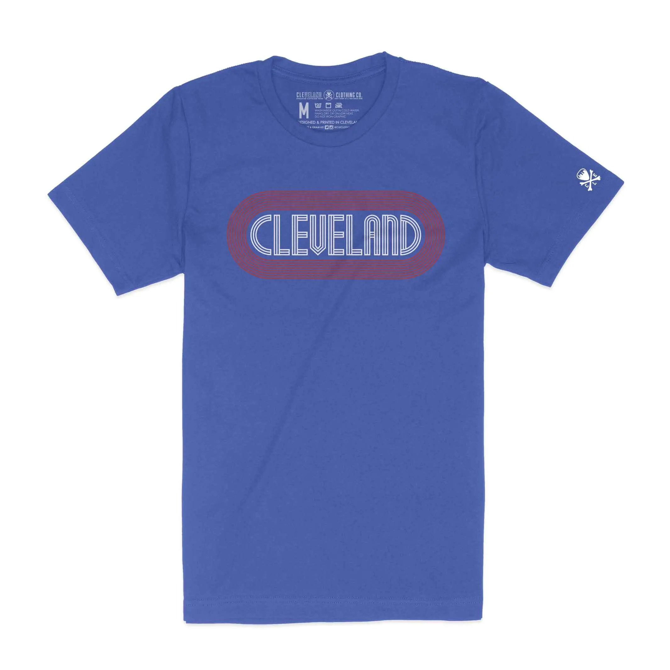 Cleveland Track, Heather Royal - Mens/Unisex Crew T-Shirt