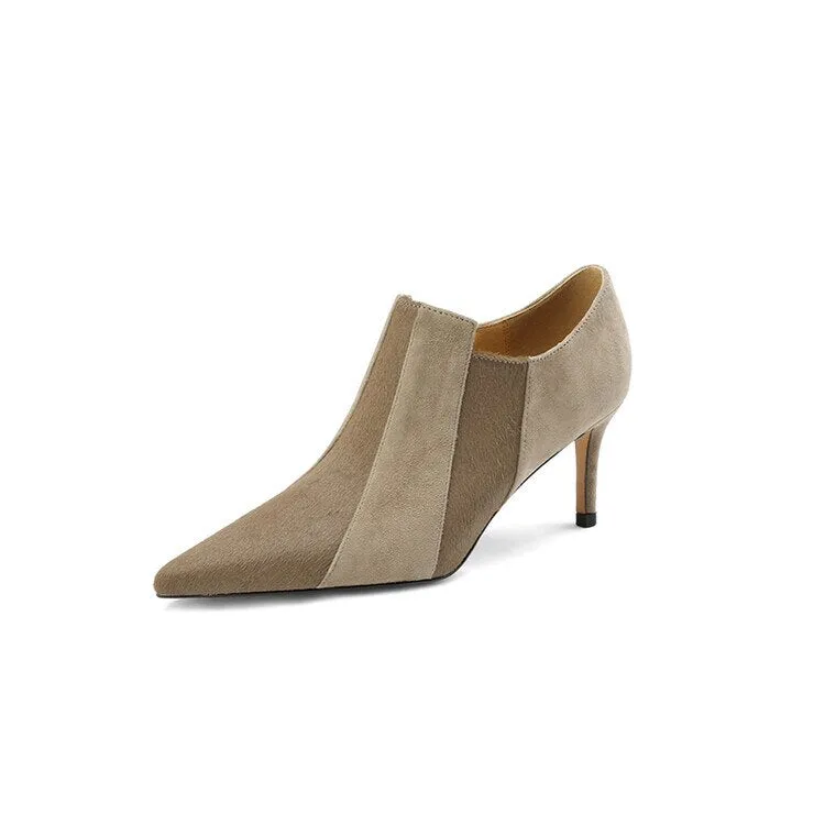 deanwangkt Autumn Boots    Spring Women Ankle Boots Sheep Suede Shoes Pointed Toe High Heel Shoes Women Autumn Thin Heel Boots for Woman botines mujer