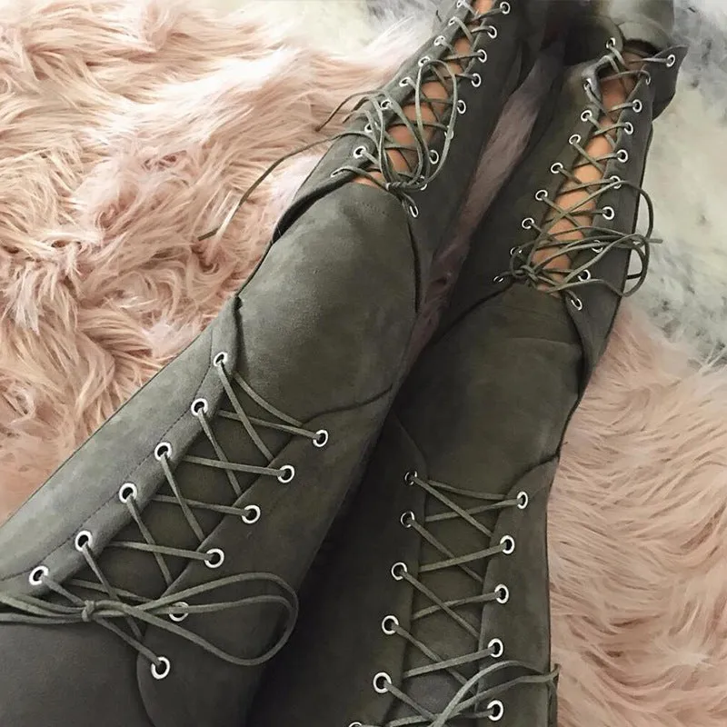 Fashion Lace-Up Cornskin Velvet Pants