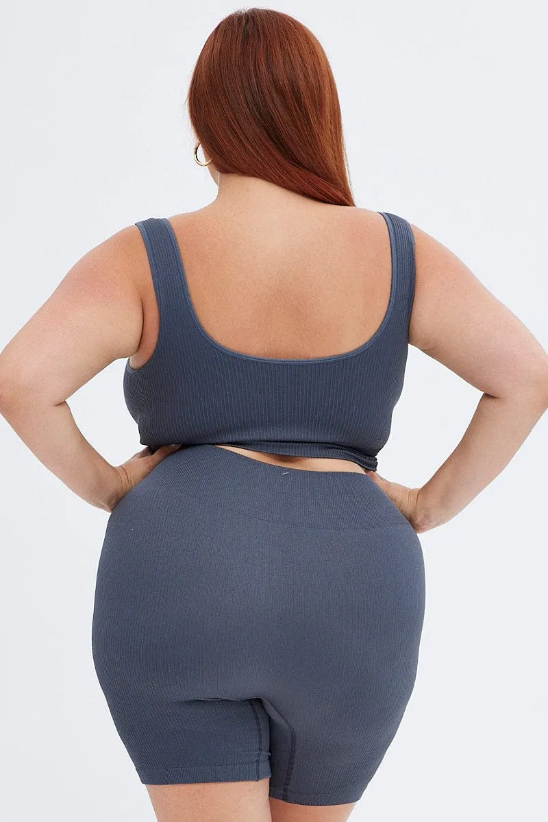 Grey Bike Shorts Seamless Activewear